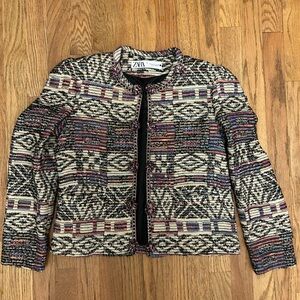 Zara colorful Geometric Blazer